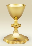 Neo-Gothic Chalice 137, gold plated brass finished in high gloss