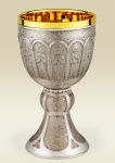 Chalice 180 with Twelve Apostles relief, gold plated inside