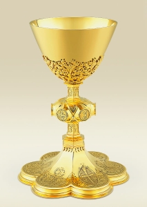 Chalice 174 with engraved base and grapevine filigrees