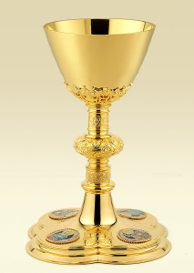 Chalice 123 with enameled Holy Family and St. John medallions