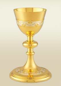 Mass Chalice 177 in two tones, decorated with grapevine pattern