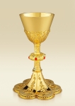 Chalice 108, Neo-Gothic design with floral filigrees and red stones