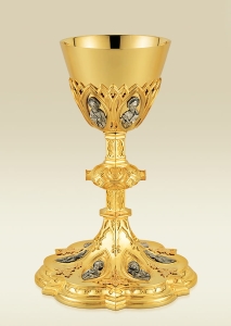 Apostles Chalice 112, Neo-Gothic, Twelve Apostles in silver plate