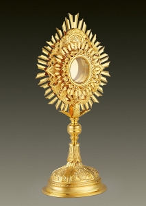 Reliquary 485 in gold plate with Eye of Providence and floral decoration