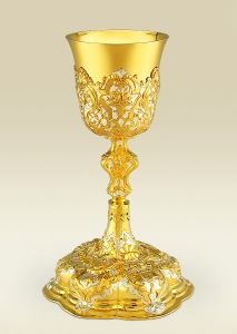 Bicolour Baroque Chalice 155 with rich ornamentation