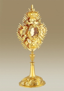Baroque style Reliquary 486 in 24 kt gold plated brass