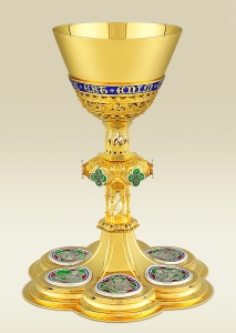 Chalice 199, unique Neo-Gothic design with colorful enamel