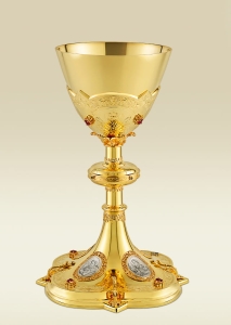 Chalice 093 with Four Evangelists and floral engravings