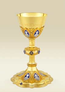 Chalice 113 with Twelve Apostles images in blue enamel