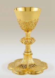 Chalice 092 in Neo-Gothic style with rich floral filigree decoration