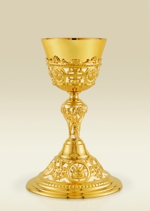 Chalice 098 with instruments of the Passion in two tone brass