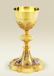 Chalice 107 with filigree work and fired enamel Holy Family images