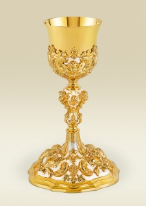 Baroque Chalice 085 with Putti, highly ornamented