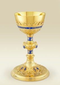 Mass Chalice 160 in gold plate and blue enamel