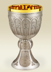Chalice 180 with Twelve Apostles relief, gold plated inside