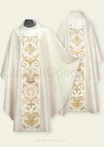 White Gold Ivory Gothic Style Chasuble